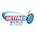 Official logo of Betfred World Match Play shown in words next to an image of a dartboard