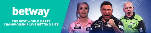 Logo of betway chosen as the best site for live betting on this tournament and a photo of the top 3 players