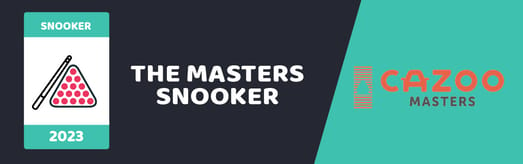 Original banner the logo of the Cazoo Masters Snooker