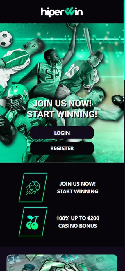 hiperwin-sport welcome page